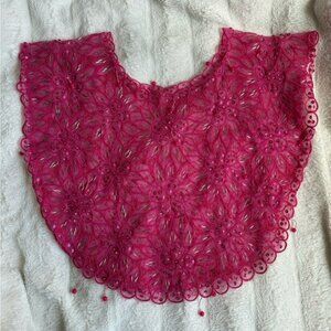 Pink Beaded Lace Capelet